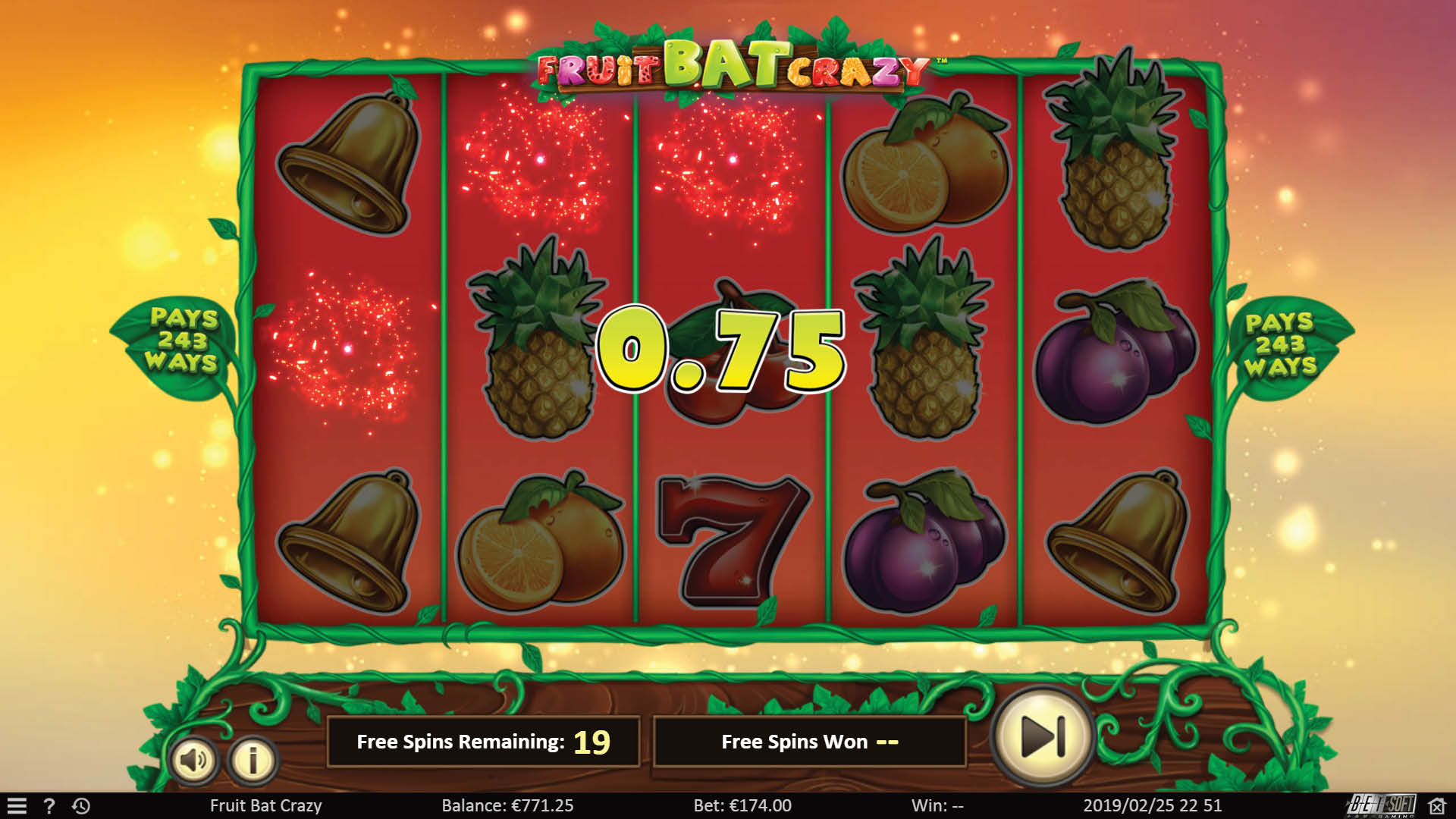BetSoft Fruitbat Crazy Screenshot